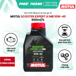 Dầu Nhớt Xe Tay Ga Cao Cấp MOTUL SCOOTER EXPERT LE 4T 10W40 800ml - Chính Hãng