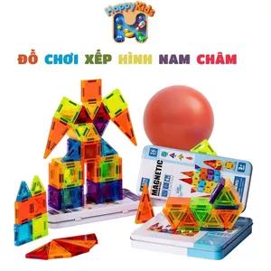 Bộ Đồ Chơi Xếp Hình Nam Châm Phát Sáng Cho Bé Phát Triển Khả Năng Sáng Tạo - HappyKids