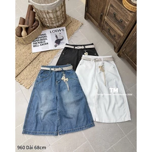Quần Ngố Jeans Nữ Basic Dài 68cm Chất Mềm Tặng Kèm Đai #960