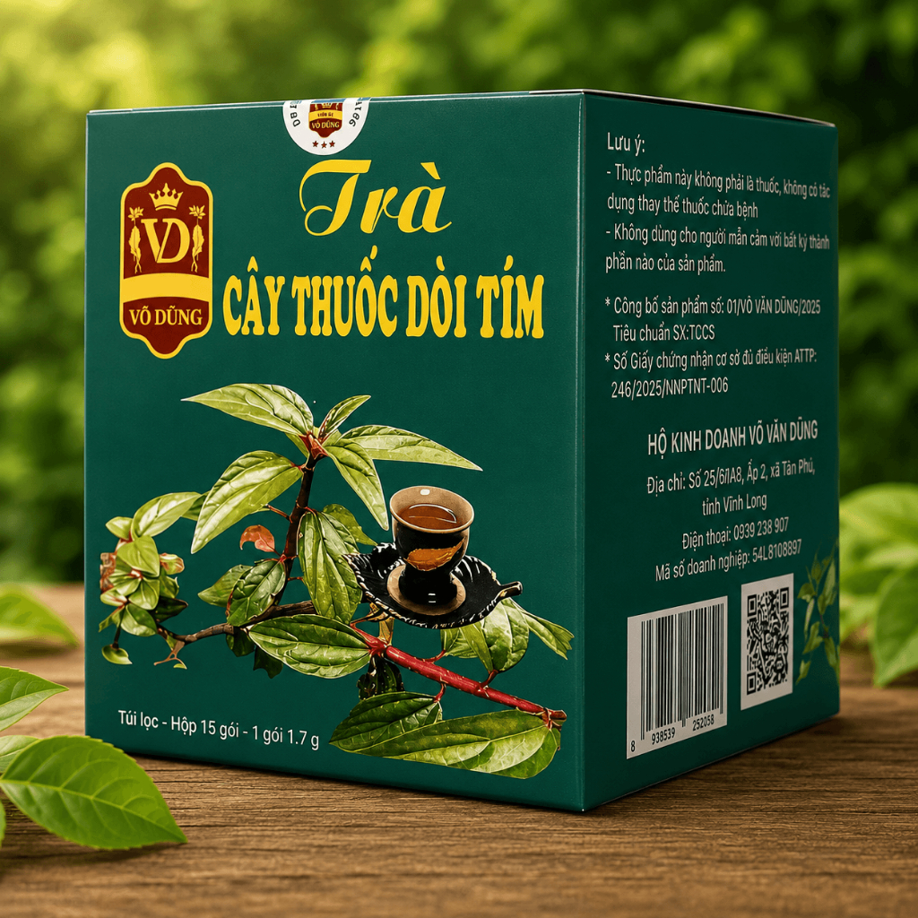 COMBO 3  HỘP - Trà Thảo Dược Thuốc Dòi Tím (Bọ Mắm) Túi Lọc 15 Gói | Hỗ Trợ Thanh Nhiệt, Dịu Cổ Họng, Chăm Sóc Hô Hấp