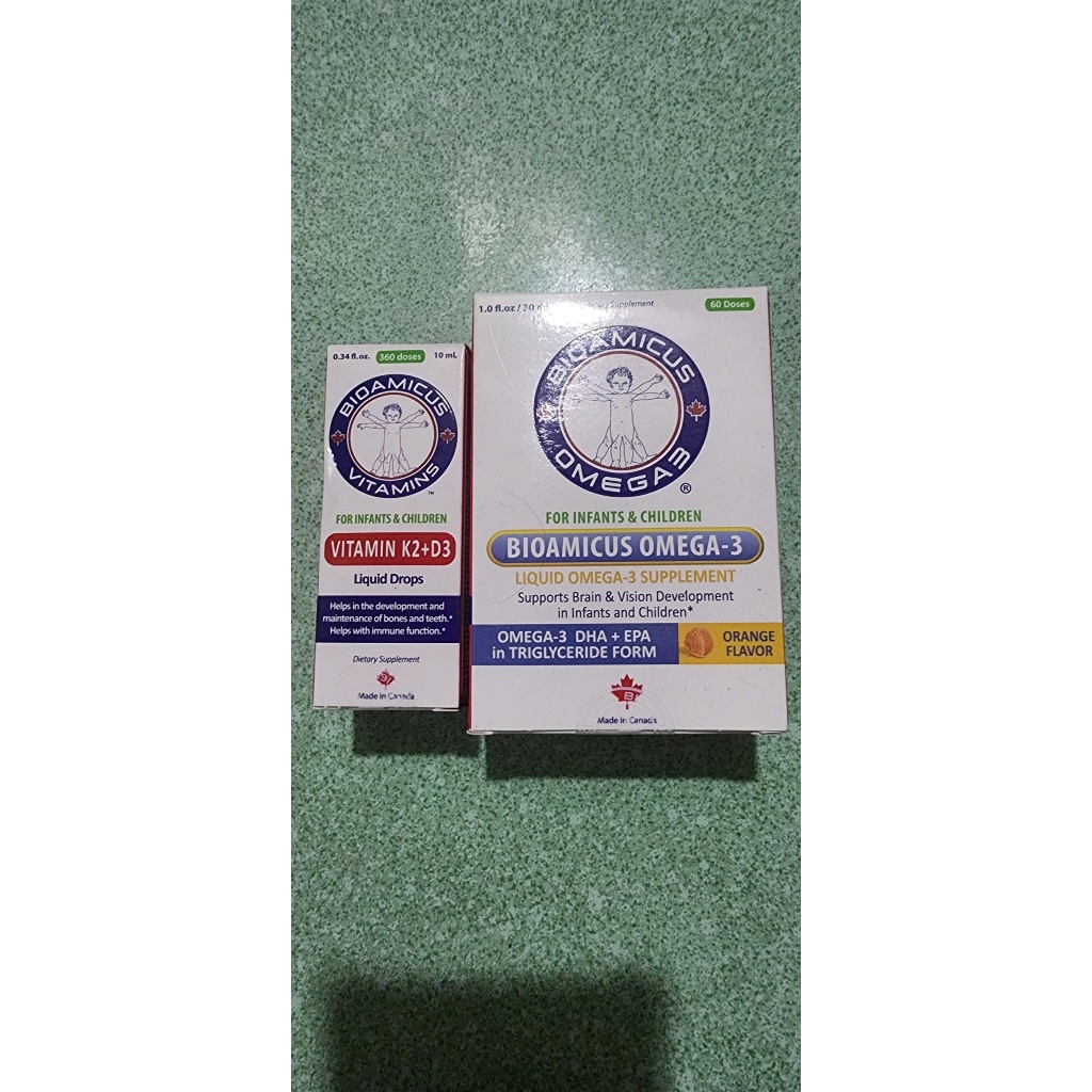 Bộ Đôi BioAmicus Vitamin K2 & D3 & BioAmicus Omega-3 DHA hàng không tích điểm