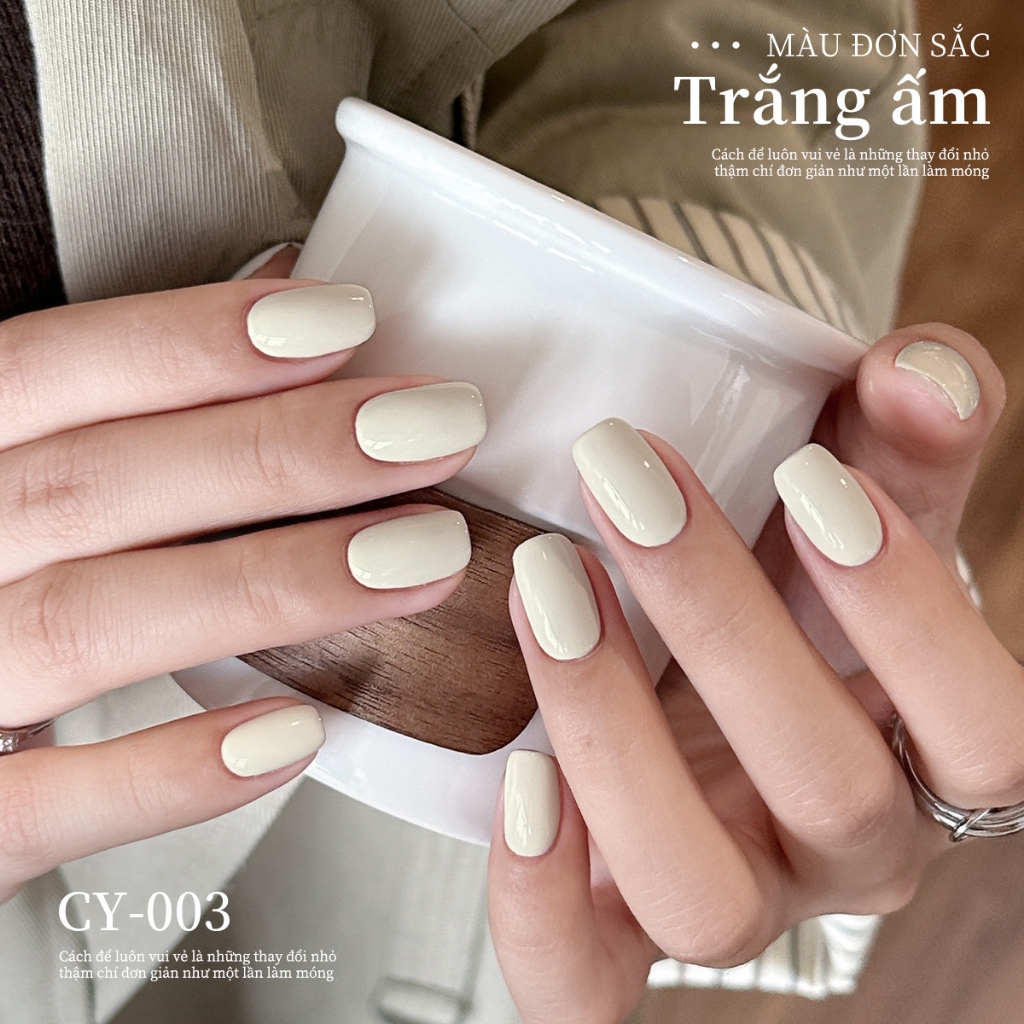 XEIJAYI 40ml - Sơn móng tay dạng gel màu trắng sữa chua, dung tích lớn, phù hợp với mọi tông da.