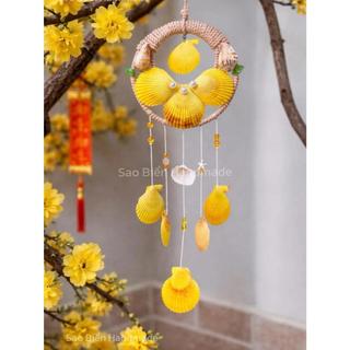 Chuông gió mặt trăng vỏ sò nhiều màu Sao Biển Handmade I Chuông gió phong thủy Sao Biển Handmade