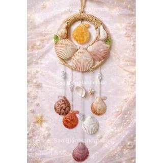 Chuông gió mặt trăng vỏ sò nhiều màu Sao Biển Handmade I Chuông gió phong thủy Sao Biển Handmade