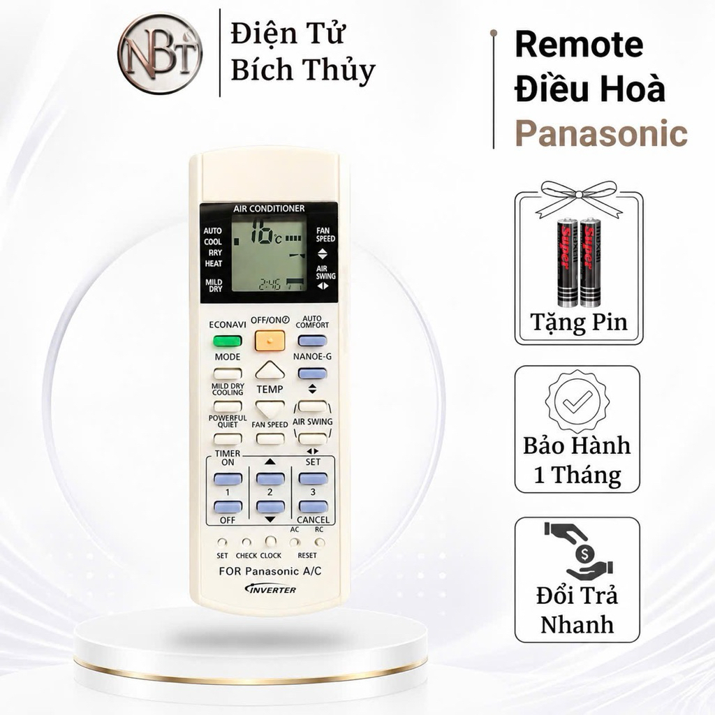 Điều khiển điều hòa Panasonic Mã 09 Inverter 2 chiều,remote máy