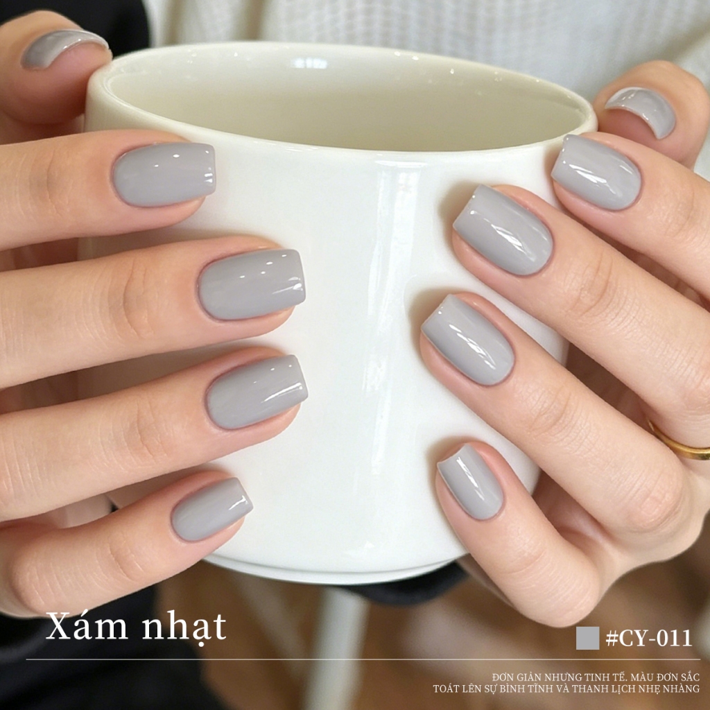 XEIJAYI 40ml -Sơn gel móng tay màu xám nhạt đơn giản, dung tích lớn, thích hợp cho việc tự làm móng.