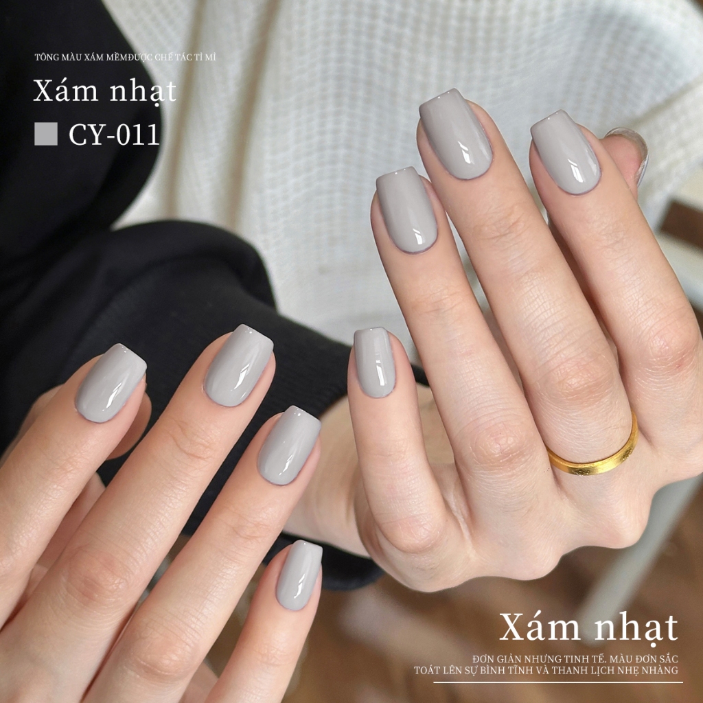 XEIJAYI 40ml -Sơn gel móng tay màu xám nhạt đơn giản, dung tích lớn, thích hợp cho việc tự làm móng.