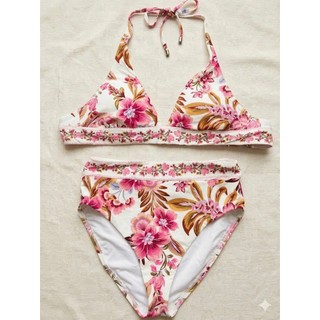 Set bơi 2 mảnh GIBSON, bikini đi biển nữ họa tiết hoa nhiệt đới siêu xinh, áo dây buộc sẵn đệm ngực