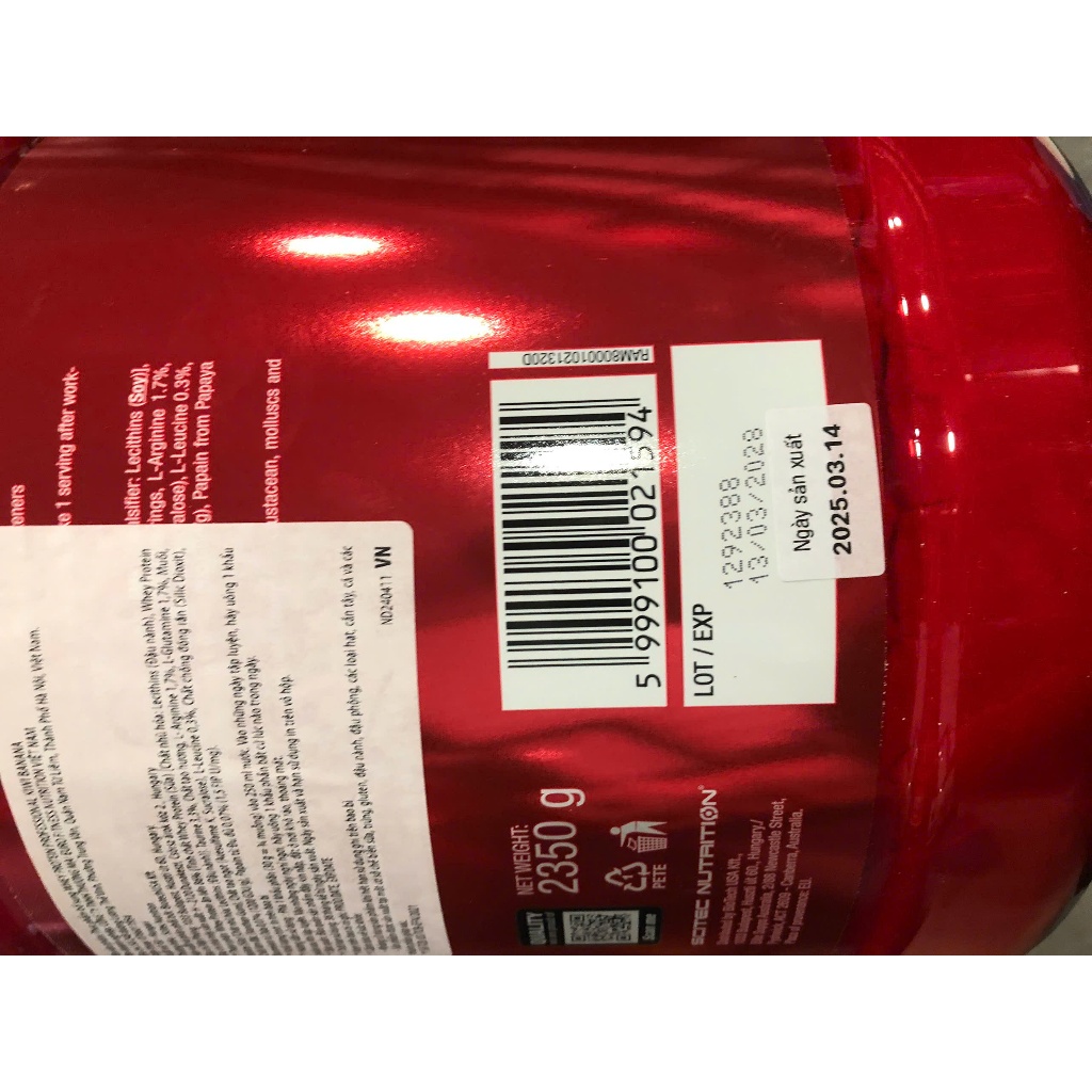 [SCITEC][TẶNG BÌNH] Sữa Bổ Sung Đạm 100% Whey Protein Professional Scitec Nutrition 2350G - 78sv