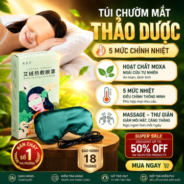 [HOT] Túi chườm mắt thảo dược hoạt chất ngải cứu MOXA, Chườm nóng massage mắt với 5 mức nhiệt - Túi chuờm ấm mắt