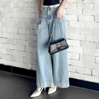 Quần Jean Nữ 𝐂𝐂𝐇𝐀𝐓 Dáng Suông Lơ Vê Gấu To Chất Liệu Jeans Cao Cấp 15GDJ2016ST