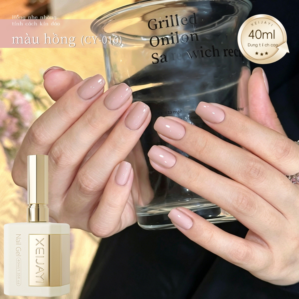 XEIJAYI 40ml - Sơn móng tay dạng gel màu hồng bạc hà mới, phù hợp cho các tiệm làm móng và mọi mùa.