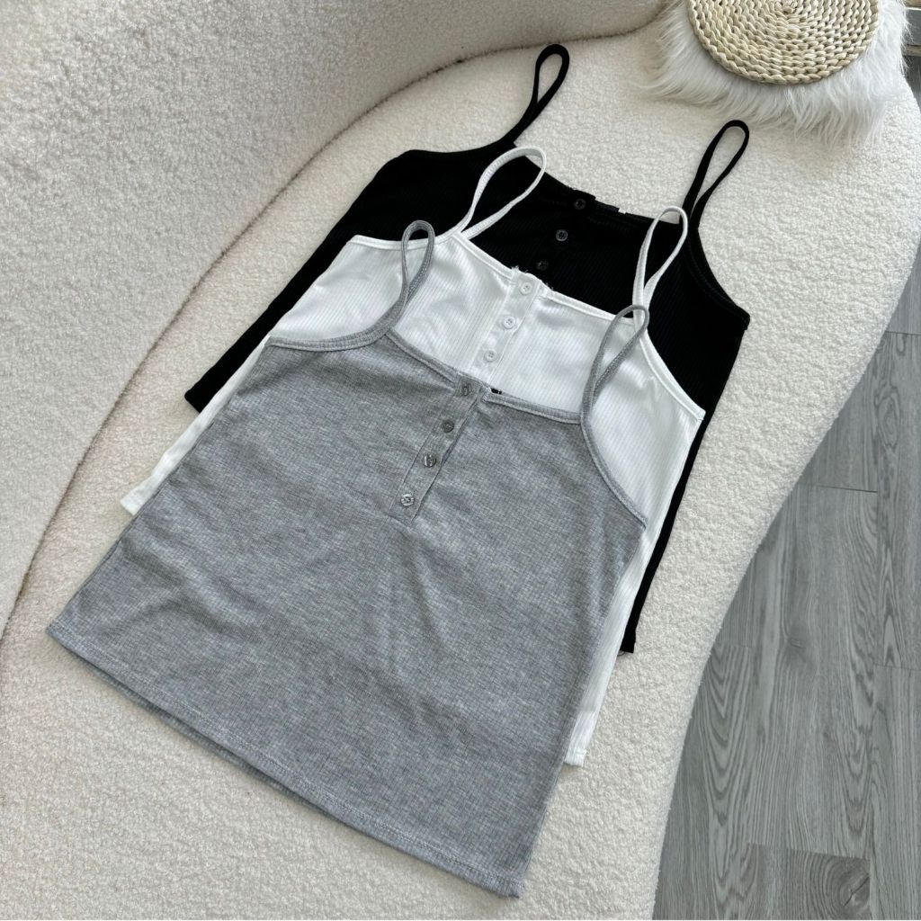 Áo Thun Kiểu Croptop 2 Dây Bigsize Nữ 50-95kg Có Nút Gài Chất Vải Gân Tăm Mềm Mại Thoải Mái G171