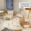 Bộ vỏ chăn ga gối 4 món Vải Double Gauze siêu mềm Memminbedding luxury họa tiết gấu được thêu tỉ mỉ