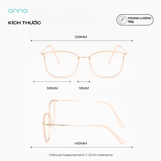 Gọng kính thời trang nam nữ ANNA kim loại dáng vuông unisex cá tính OL 9001