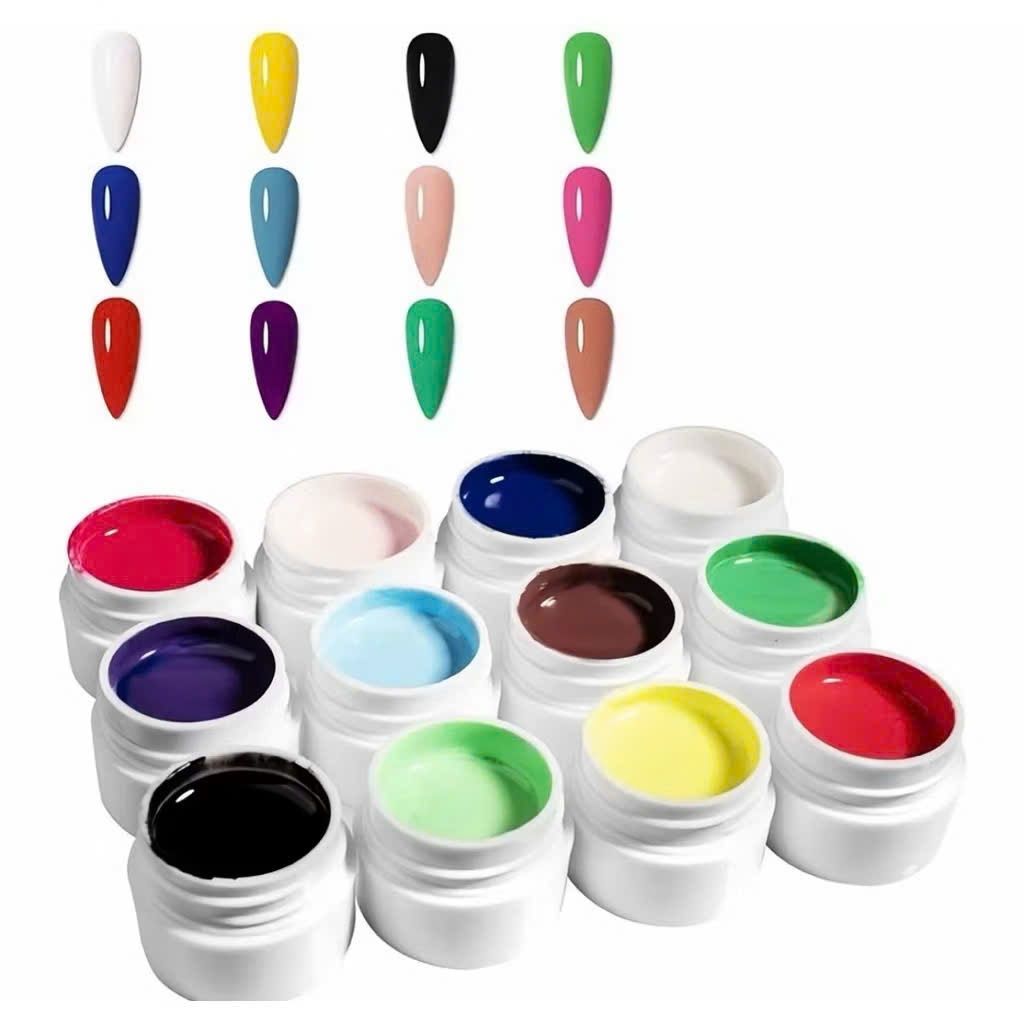 Set Gel Vẽ Nail 12 Màu Lên Màu Đẹp Sơn Gel Nail Art Dễ Vẽ Dễ Tạo Kiểu