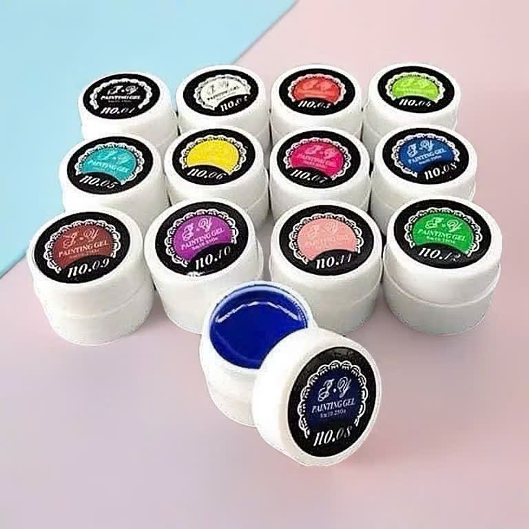 Set Gel Vẽ Nail 12 Màu Lên Màu Đẹp Sơn Gel Nail Art Dễ Vẽ Dễ Tạo Kiểu