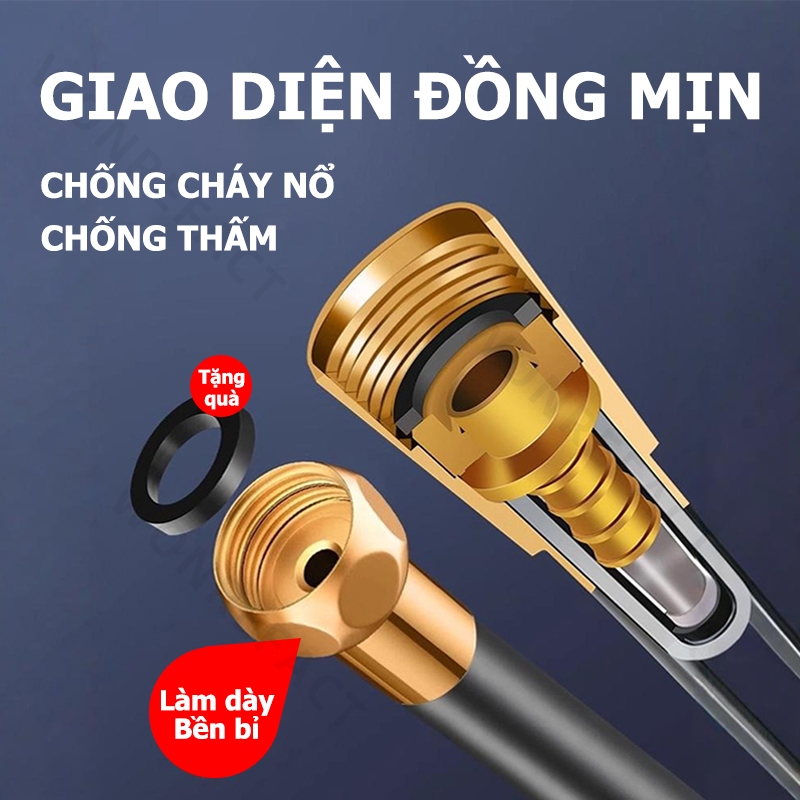 Dây Sen Silicone Siêu Dài 2.5M - Đầu Nối Đồng Thau Chống Ăn Mòn - Thiết Kế 5 Lớp Chống Nổ Chịu Áp Lực Nước Mạnh Mẽ