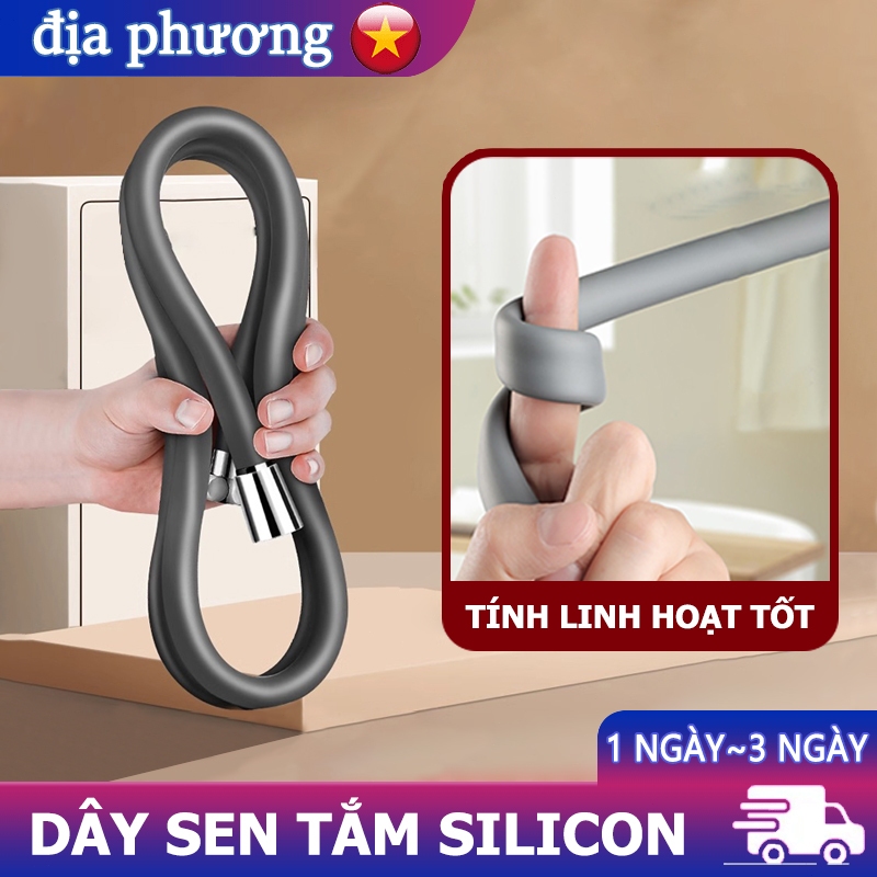 Dây Sen Silicone Siêu Dài 2.5M - Đầu Nối Đồng Thau Chống Ăn Mòn - Thiết Kế 5 Lớp Chống Nổ Chịu Áp Lực Nước Mạnh Mẽ