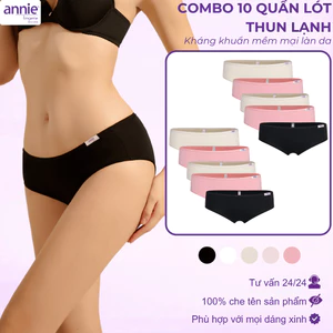 Combo 10 quần lót nữ thun lạnh lưng cao annie lingerie QE4535 mềm mại,vải lót cotton thấm hút