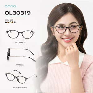 Gọng kính thời trang nam nữ ANNA kim loại dáng oval mắt bé unisex cá tính OL 30319