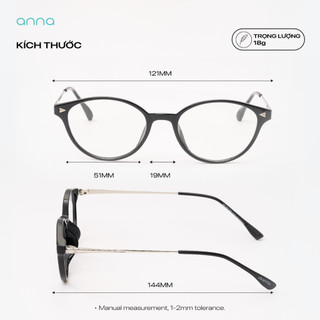 [BEST SELLER] Gọng kính thời trang nam nữ ANNA kim loại dáng oval mắt bé unisex cá tính OL 30319