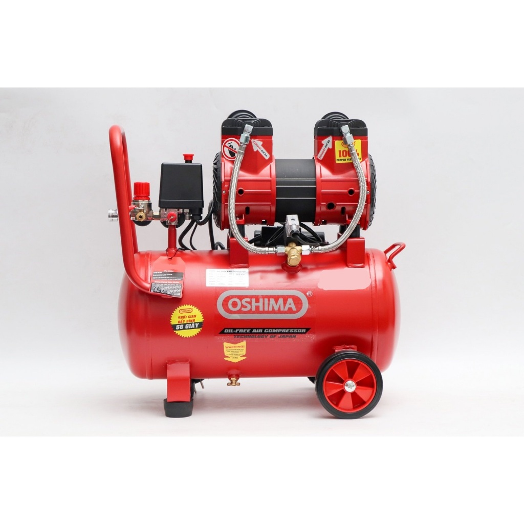 Máy Nén Khí Oshima 30L (Không Dầu), Công Suất 2.0HP, Sử Dụng Dây Đồng, Bảo Hành 12 Tháng