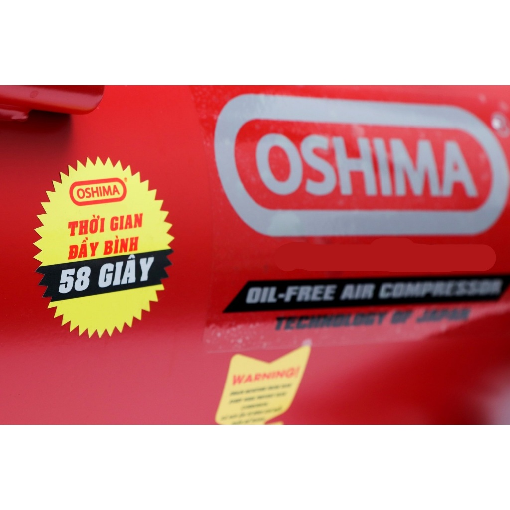 Máy Nén Khí Oshima 30L (Không Dầu), Công Suất 2.0HP, Sử Dụng Dây Đồng, Bảo Hành 12 Tháng