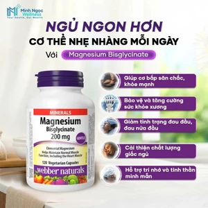 TPBVSK Magnesium 200mg Webber Naturals Canada - bổ sung Magie Glycinate