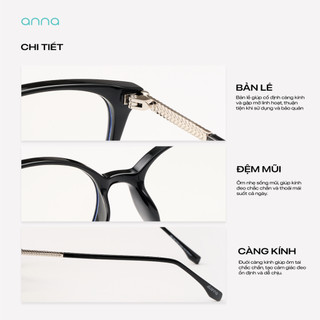 Kính mắt ANNA mắt mèo kim loại dáng mắt mèo unisex cá tính OL 30327