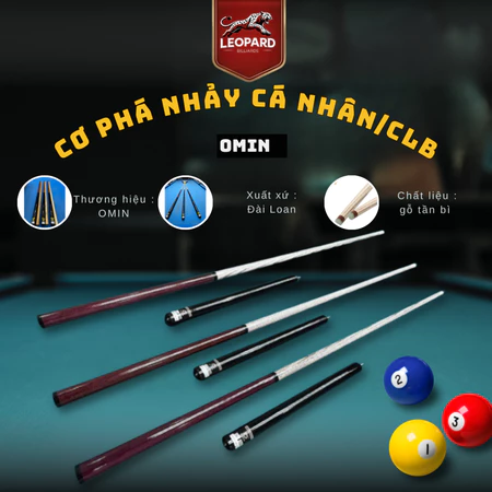 CƠ PHÁ NHẢY OMIN - CƠ BIDA 3 KHÚC THÁO RỜI TIỆN DỤNG CAO CẤP - LEOPARD BILLIARDS