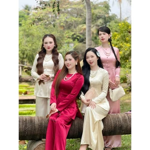 B.a180 -Bộ Bà Ba LụA ValeNtinooOoo ChÂu Sa CaO Cấp Cổ TrÒn Nút Nụ Dây Kéo QUẦN CÙNG CHẤT