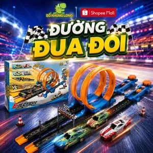 Đường Đua Đôi Kỳ Thú Dạng Hotwheels BỐ KHỦNG LONG Đồ Chơi Siêu Tốc Độ Đường Ray Đua Xe Cho Bé Trai