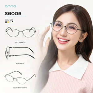 Gọng kính thời trang nam nữ ANNA chất liệu kim loại dáng oval 36005