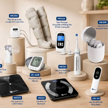Thiết bị y tế Kachi chuẩn y khoa - Máy đo huyết áp, nhiệt kế, xông khí dung, cân điện tử