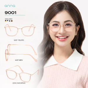 Kính mắt thời trang nữ ANNA dáng vuông chất liệu kim loại unisex cá tính hiện đại OL 9001