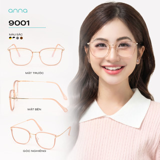 Gọng kính thời trang nam nữ ANNA kim loại dáng vuông unisex cá tính OL 9001