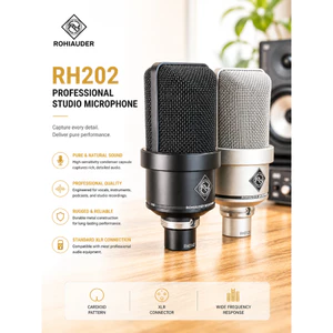 Rohiauder RH 202, Micro Thu Âm/Livestream Chất Lượng Cao, Giọng Sáng Rõ, Giá Tốt