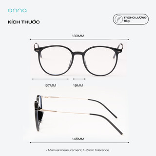[BACK TO SCHOOL] Gọng kính thời trang nam nữ ANNA kim loại dáng tròn unisex cá tính OL 83083