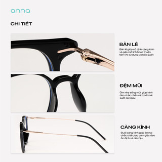 [BACK TO SCHOOL] Gọng kính thời trang nam nữ ANNA kim loại dáng tròn unisex cá tính OL 83083