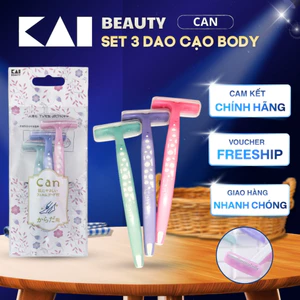 Set 3 Dao Cạo Nữ KAI Dành Cho Cơ Thể Cán Chữ T Can Bubble Body Razor T Type - 3P CBT-3P (01780) - 4901331017803