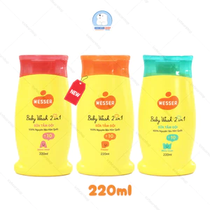 Sữa tắm gội Wesser 2in1 Hàn Quốc 220ml Cho Trẻ Sơ SInh Và Trẻ Nhỏ An Toàn Cho Bé Không BPA, MIT