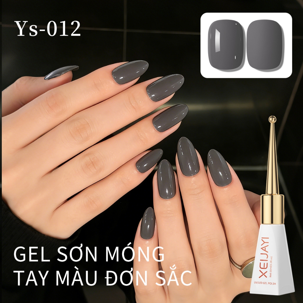XEIJAYI 10ml - Sơn gel móng tay màu xám mới, độ bóng lâu trôi, thích hợp cho việc tự làm nghệ thuật vẽ móng.