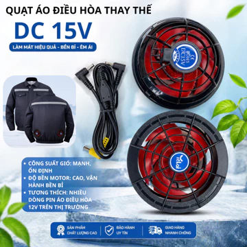 quạt áo điều hòa 15v cao cấp, bộ quạt áo điều hòa 5 cánh tương thích nhiều dòng pin áo điều hòa
