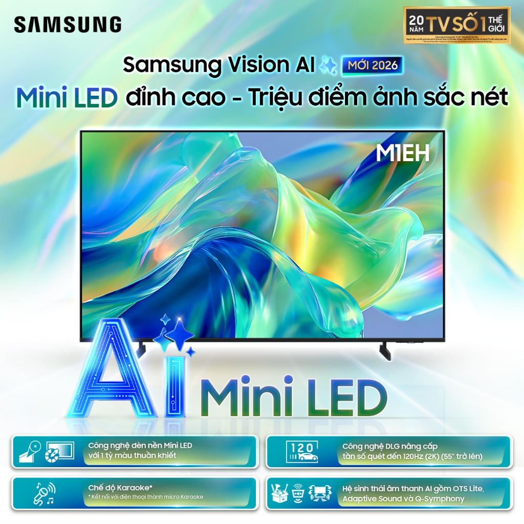 Smart Tivi Samsung Mini LED M1EH 4K Samsung Vision AI Smart TV (2026)