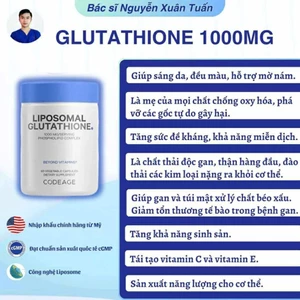 Viên uống hỗ trợ trắng da CodeAge Liposomal Glutathione - Thải độc, mờ thâm nám, da sáng khỏe