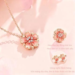 Vòng cổ hoa anh đào 2 trong 1 | Thiết kế độc đáo, không đụng hàng | Thép titan không dị ứng