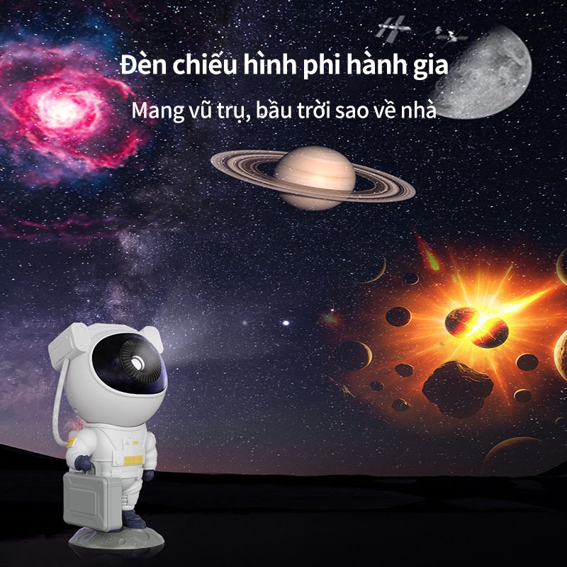 Máy chiếu không gian sao phi hành gia, Đổi màu RGB linh hoạt, Đèn trang trí phòng ngủ/khách, Quà lưu niệm phi hành gia