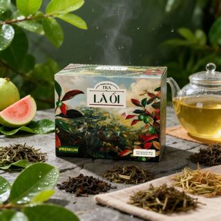 Trà Lá Ổi Túi Lọc AMMU Thảo Mộc Tự Nhiên Dễ Uống Dùng Hằng Ngày Hộp 20 Túi