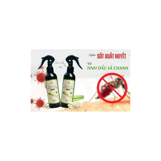 Tinh dầu Xịt Khử Mùi, Đuổi Muỗi Sả Chanh - Hoa Nén - Vegan - An toàn sức khoẻ - 200ml